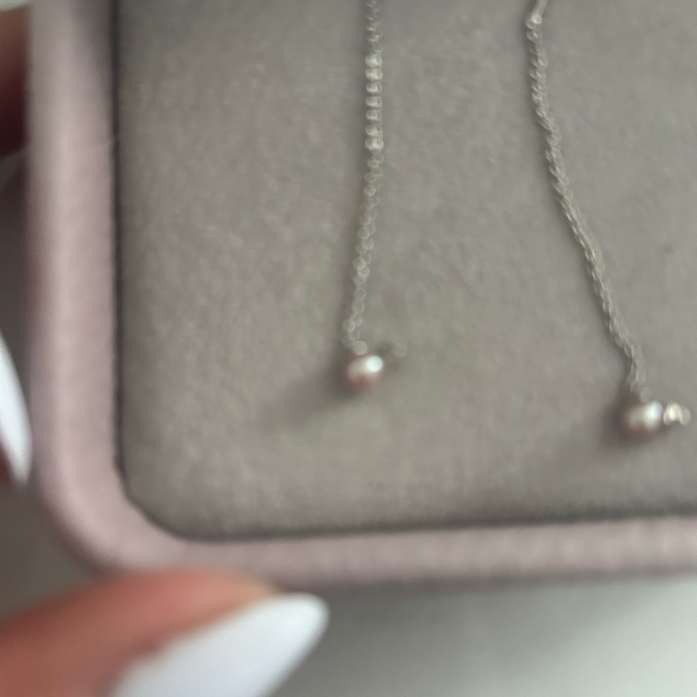 Elegant Pink Pearl and Diamond drop earrings - Picture 4 of 6